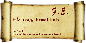 Fónagy Ermelinda névjegykártya